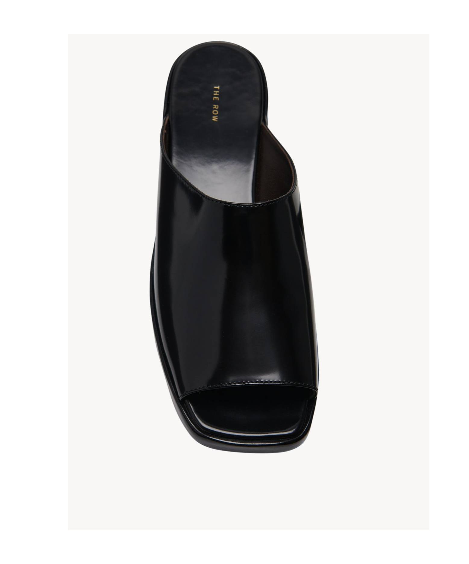 The Row Emi Leather Flat Mule Sandals In Black