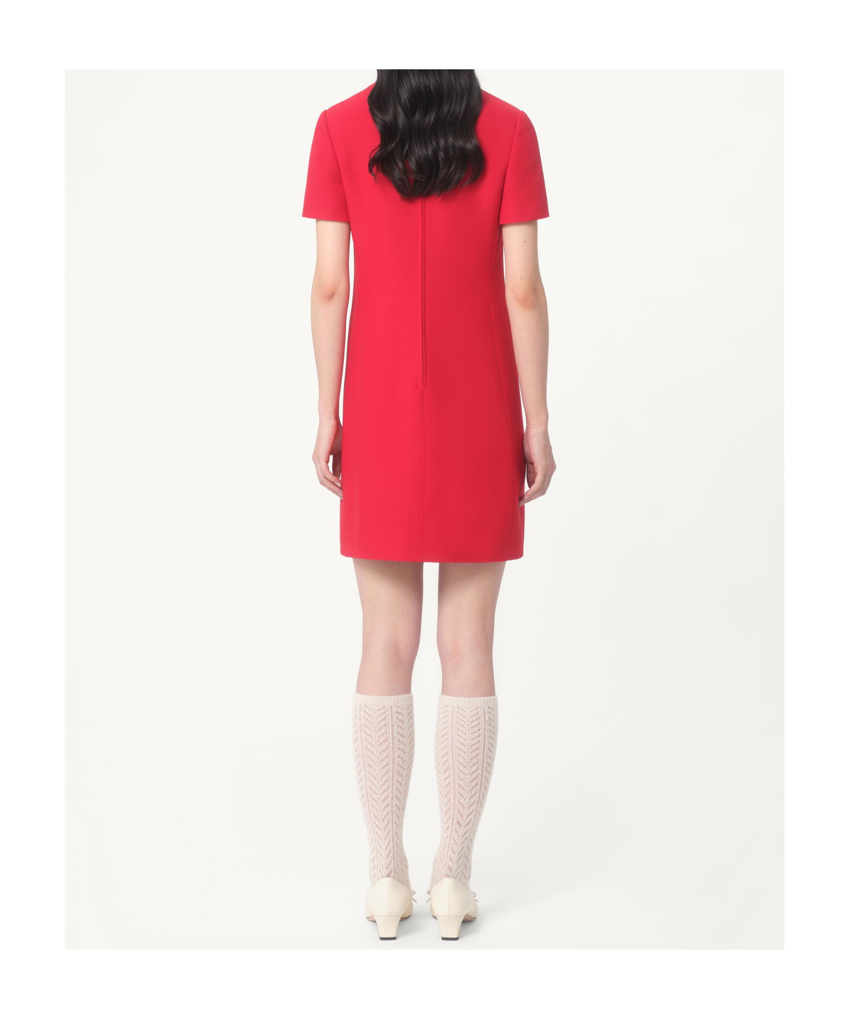 Valentino Fitted Red Dress With Decorative Bows In Red