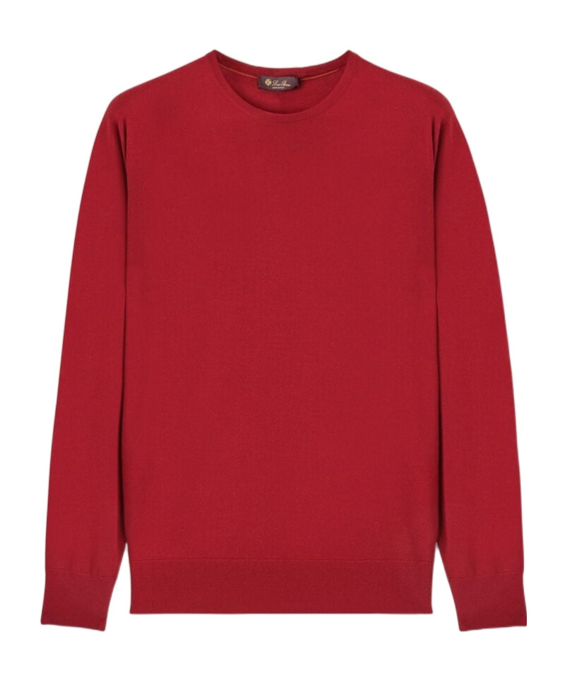 Loro Piana Long-sleeved Sweater In Pure Color Tibetan Red