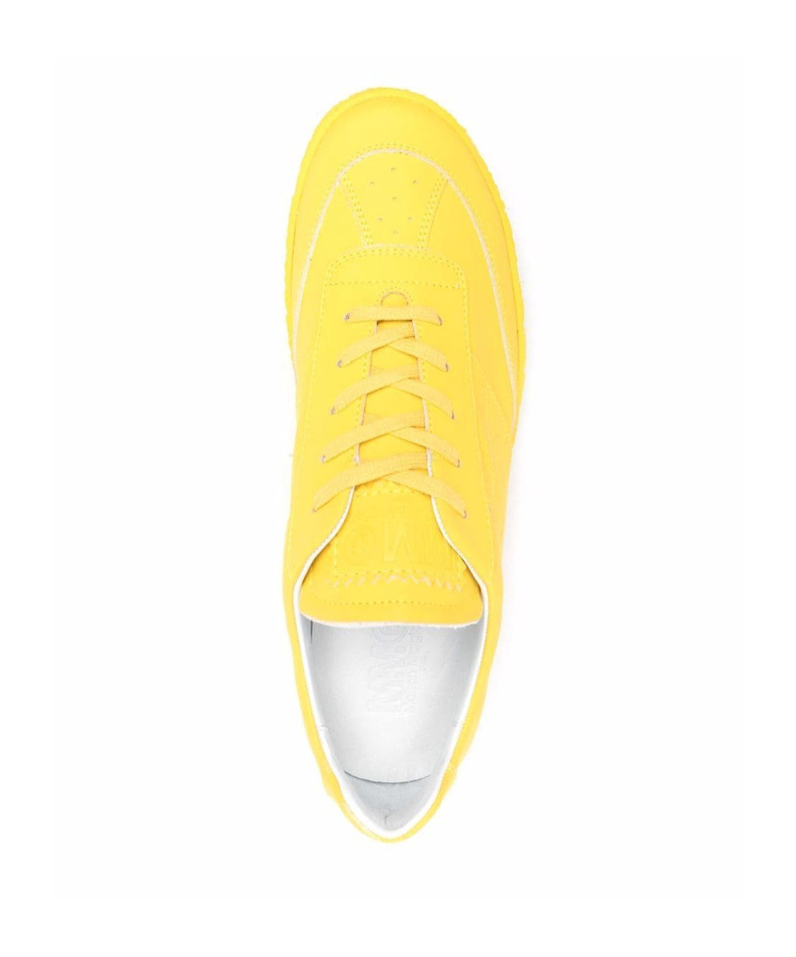 Shop Mm6 Maison Margiela Embossed-logo Tongue Sneakers In Yellow