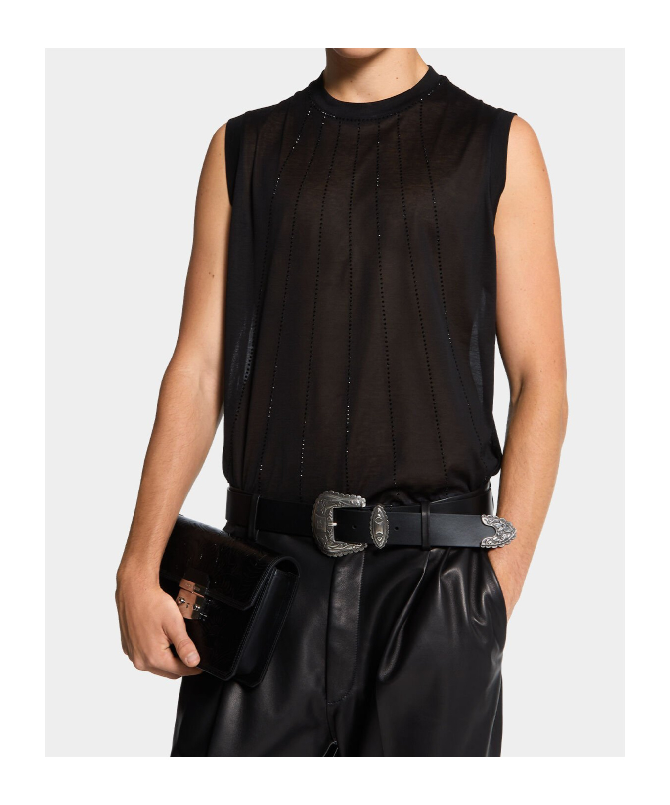 Shop Dsquared2 Rhinestone-embellished Tank Top In Black