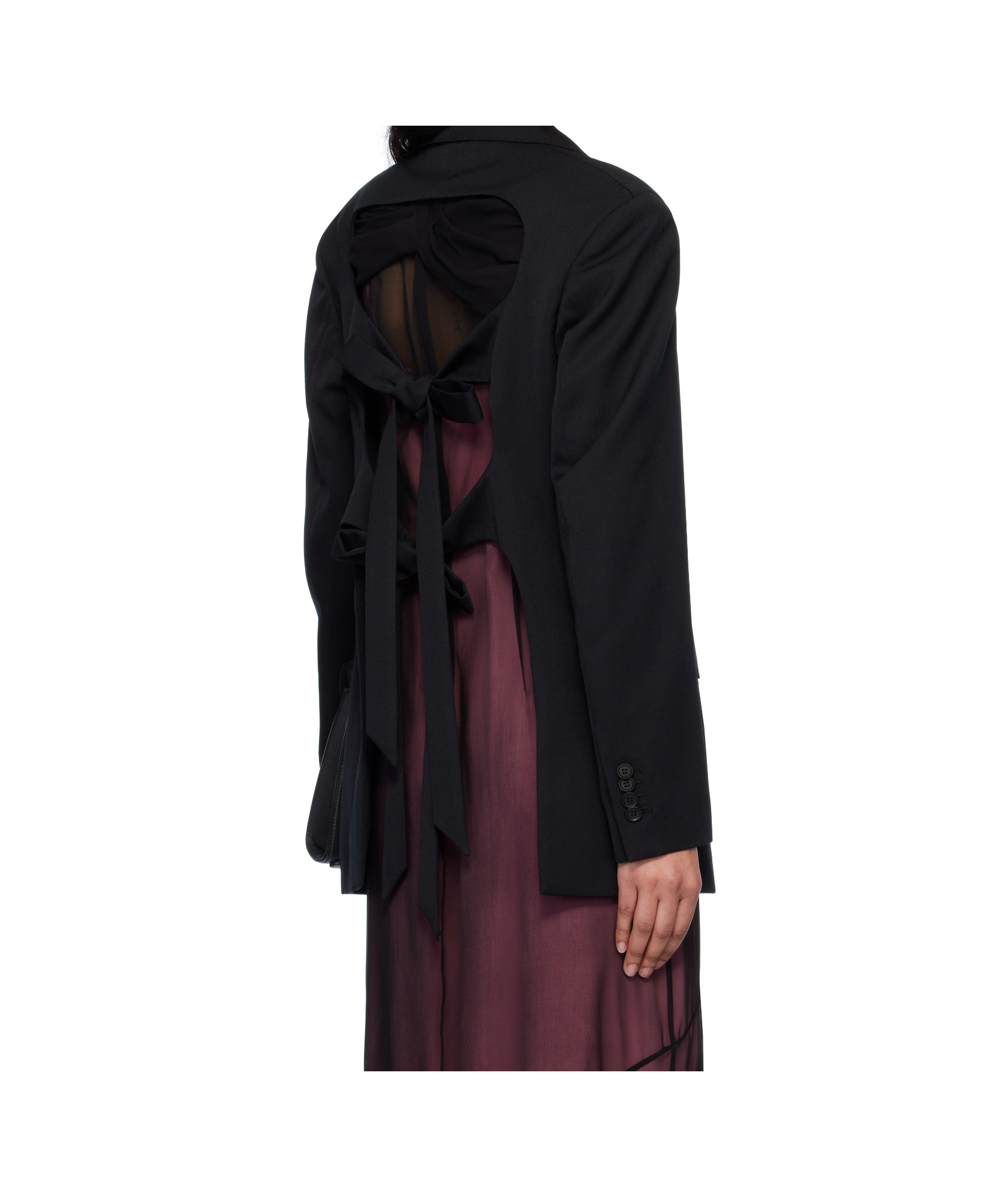 Simone Rocha Back Cut Out Bow Detail Jacket In Black