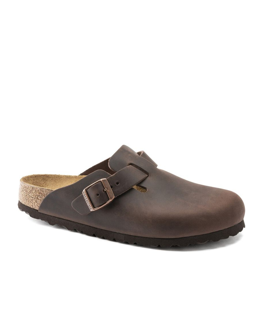 Birkenstock Boston Oiled Sabot In Habana Leather In Brown