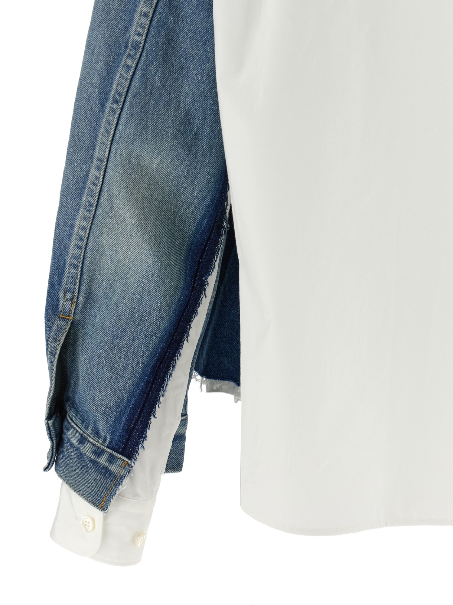 Junya Watanabe Double-layer Denim Front Shirt Jacket In Blue