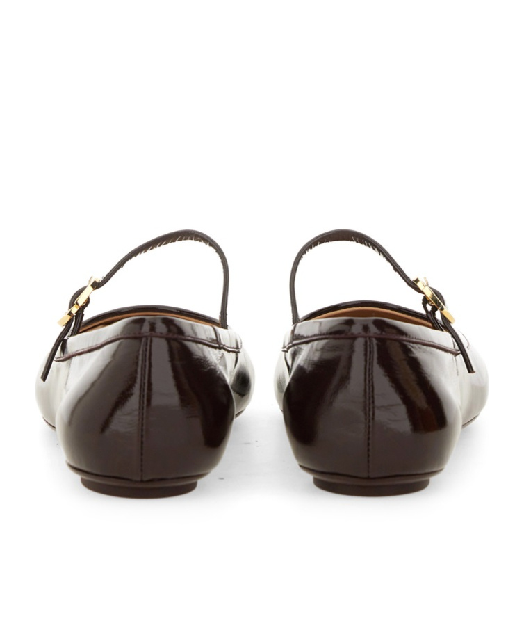 Shop Gianvito Rossi Leather Ballerina Shoes In Black