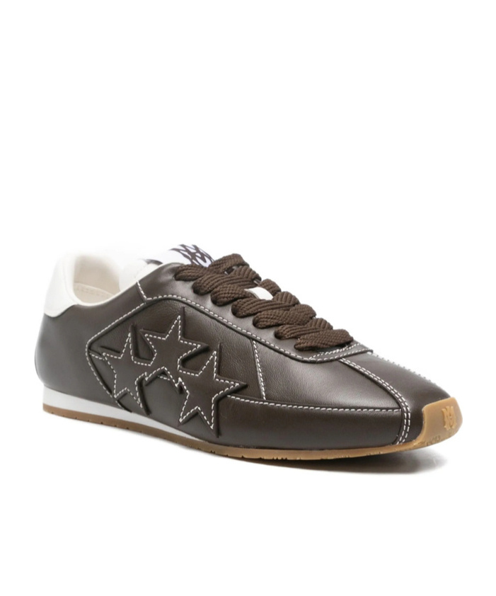 Amiri Pacific Flat Leather Sneakers In Brown