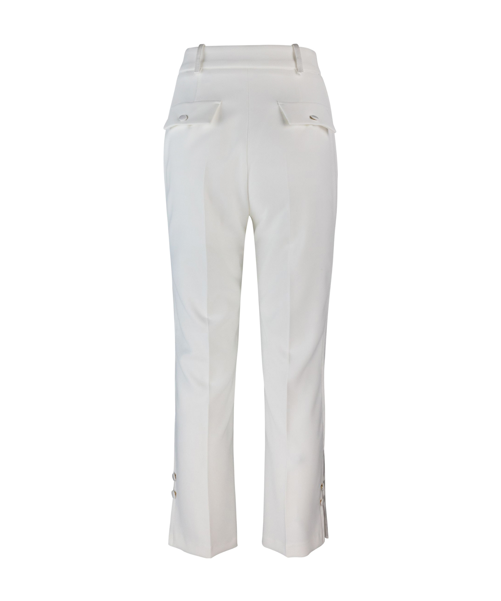 Elisabetta Franchi Crepe Tuxedo Trousers With Satin Bands In White