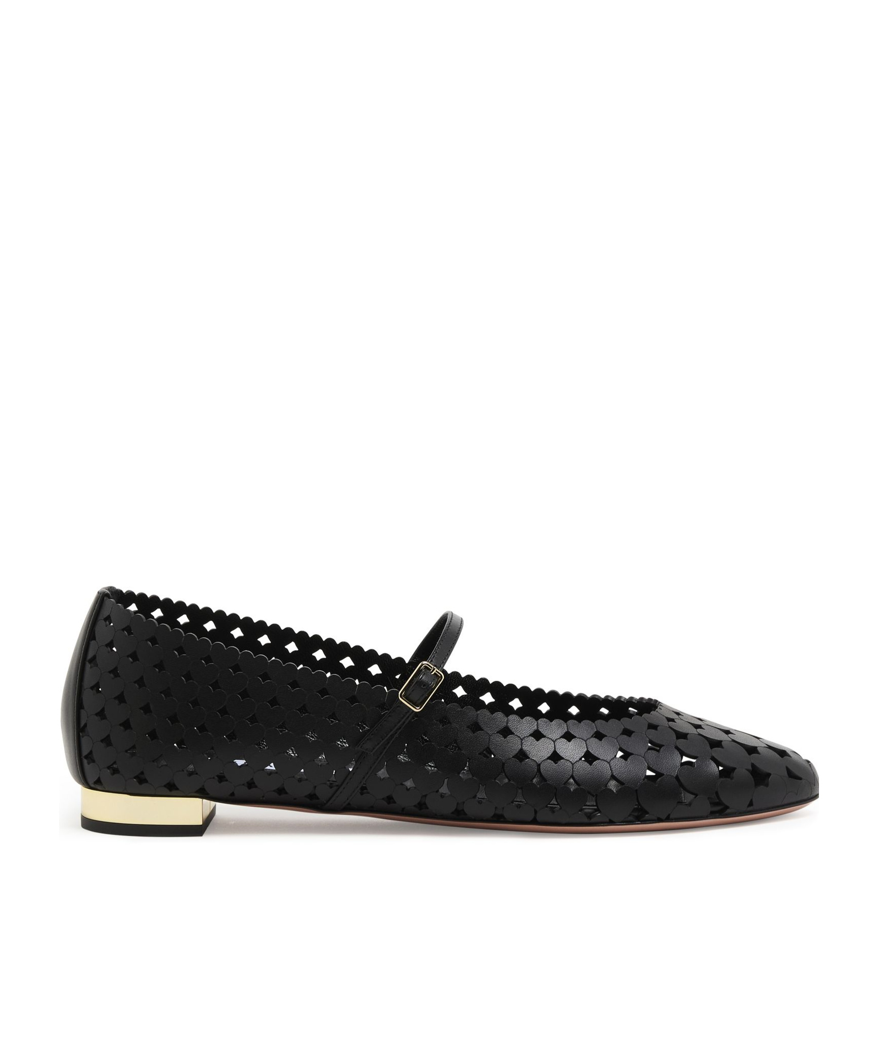 Aquazzura Amourose Cutout Leather Ballet Flats In Black
