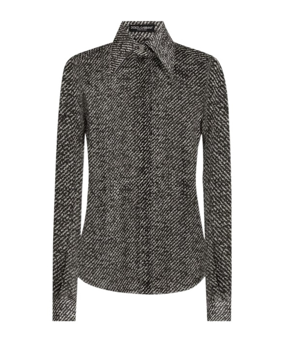 Dolce & Gabbana Diagonal-stripe Shirt In Black