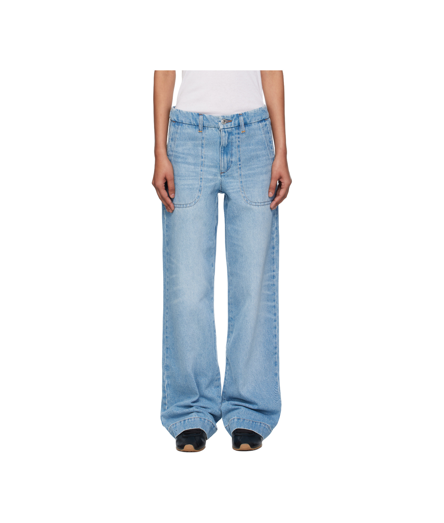 Apc Jeans With Belt Loops In Blue
