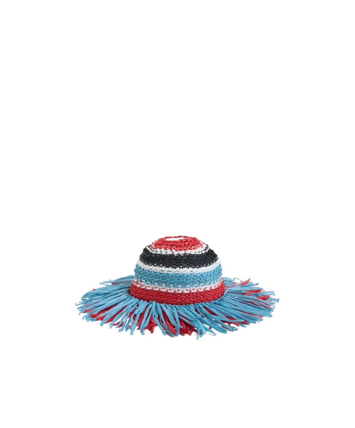 Marni Multicolored Striped Hat In Blue