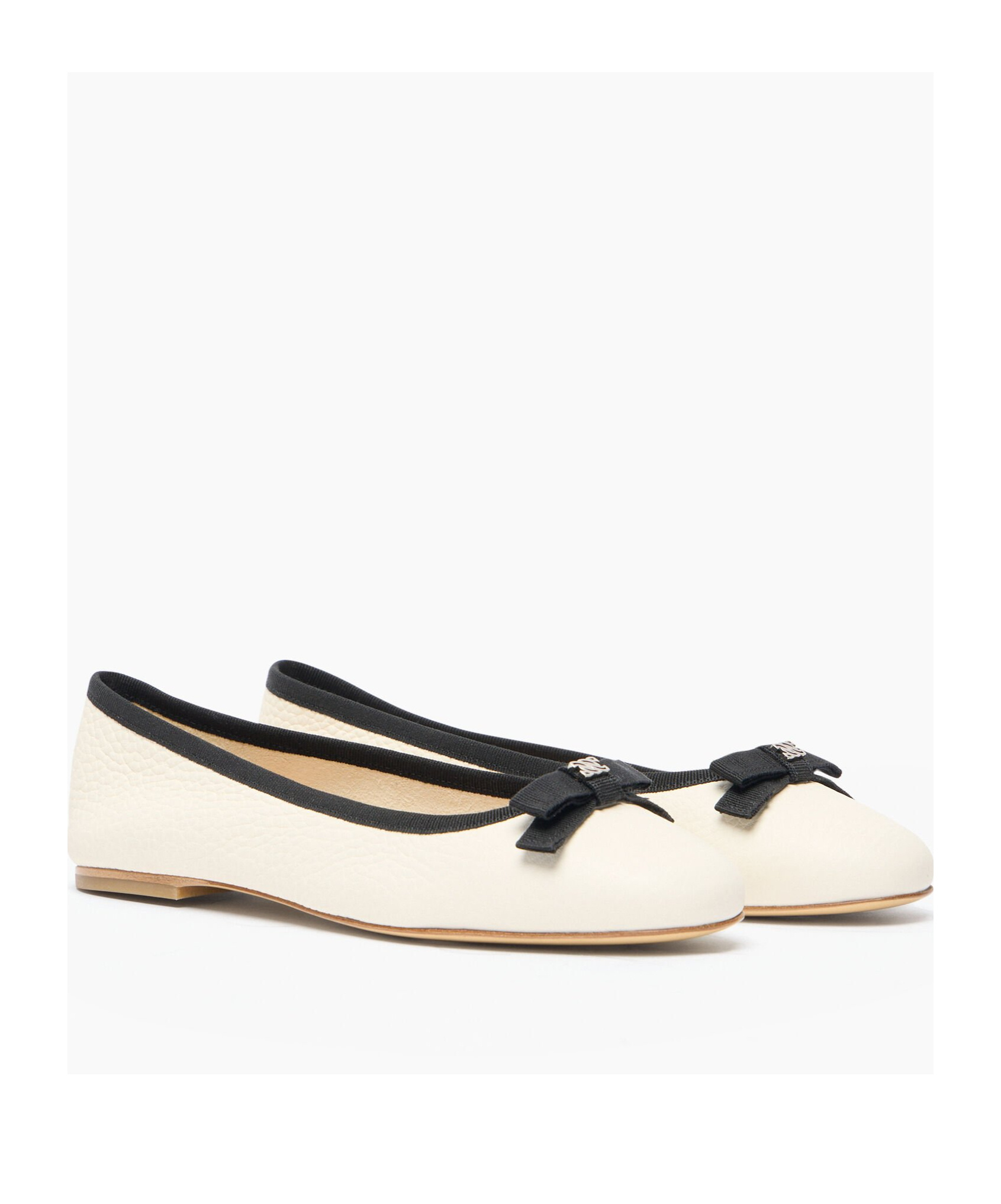 Casadei Leather Ballet Flats In White