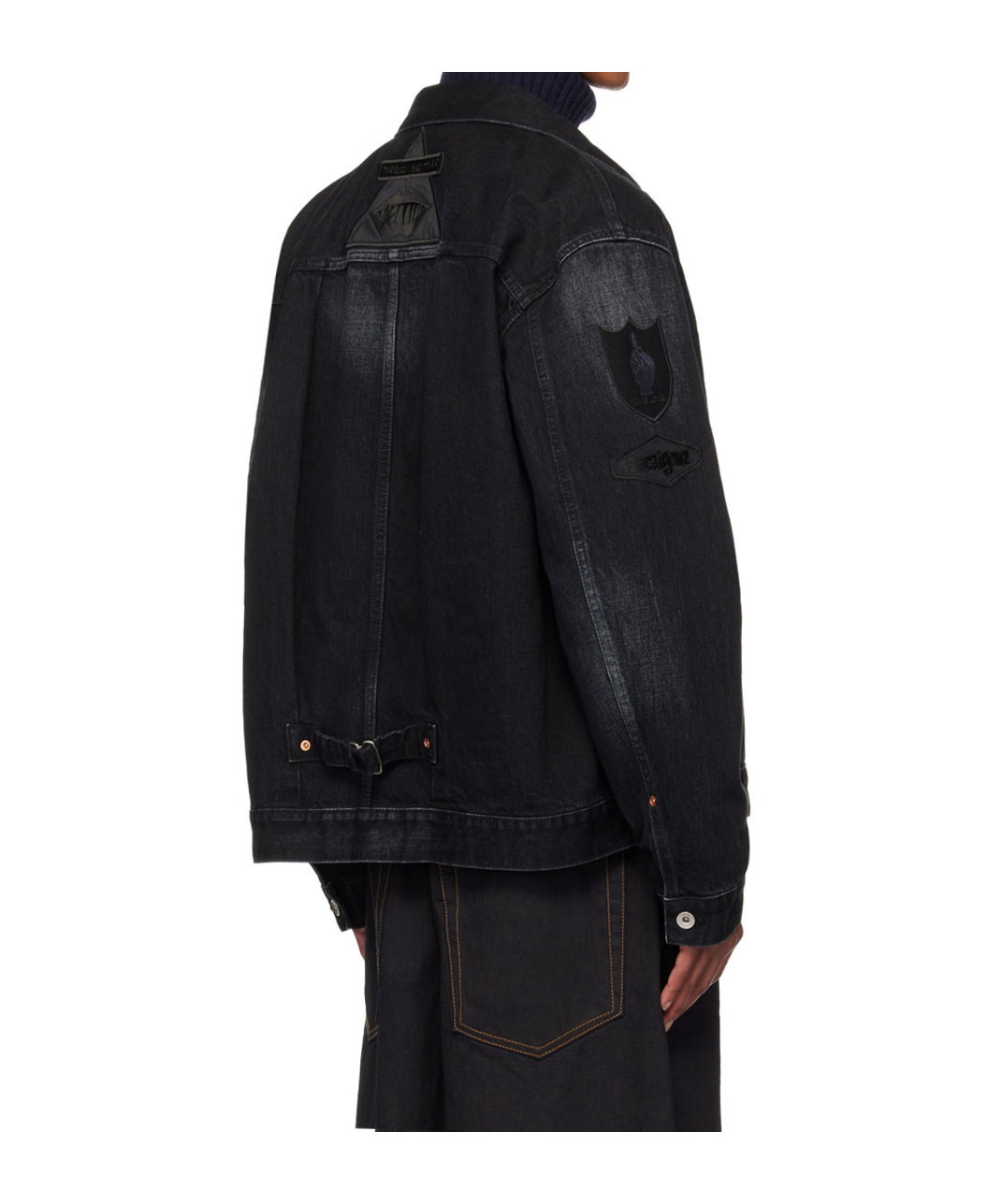 Sacai Sponge Sweat X Grosgrain Hoodie In Black