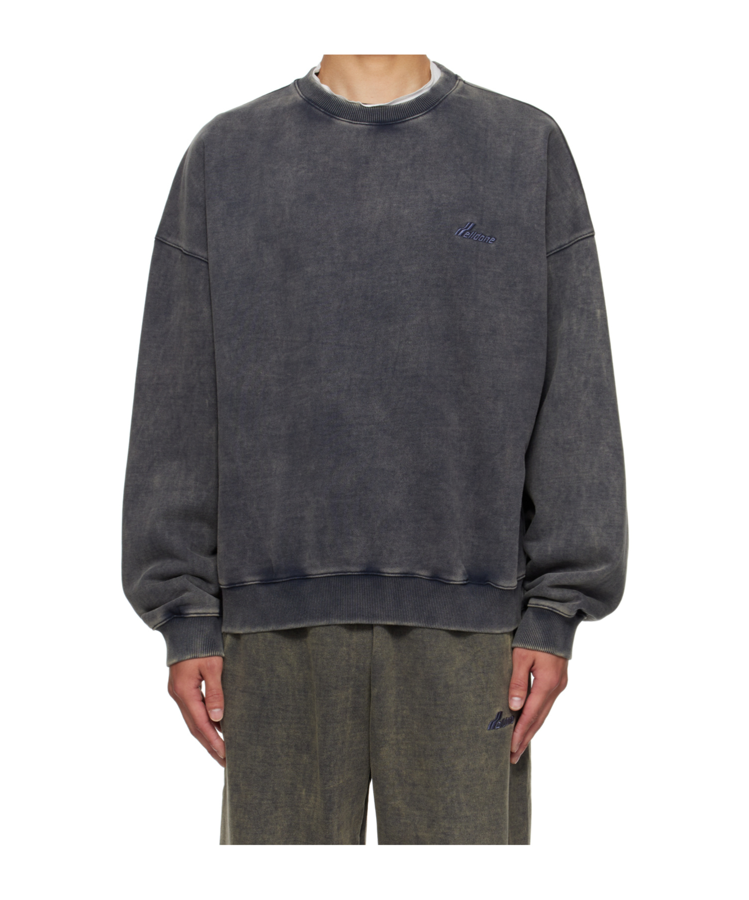 We11 Done Faded Round-necked Sweater In Gray