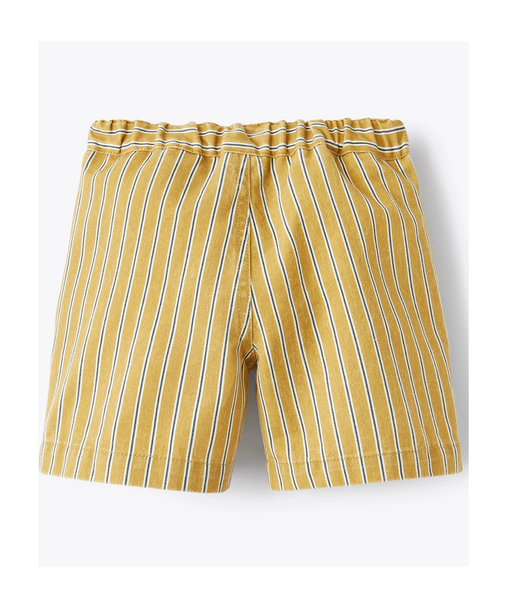 Il Gufo Striped Cotton Shorts In Yellow