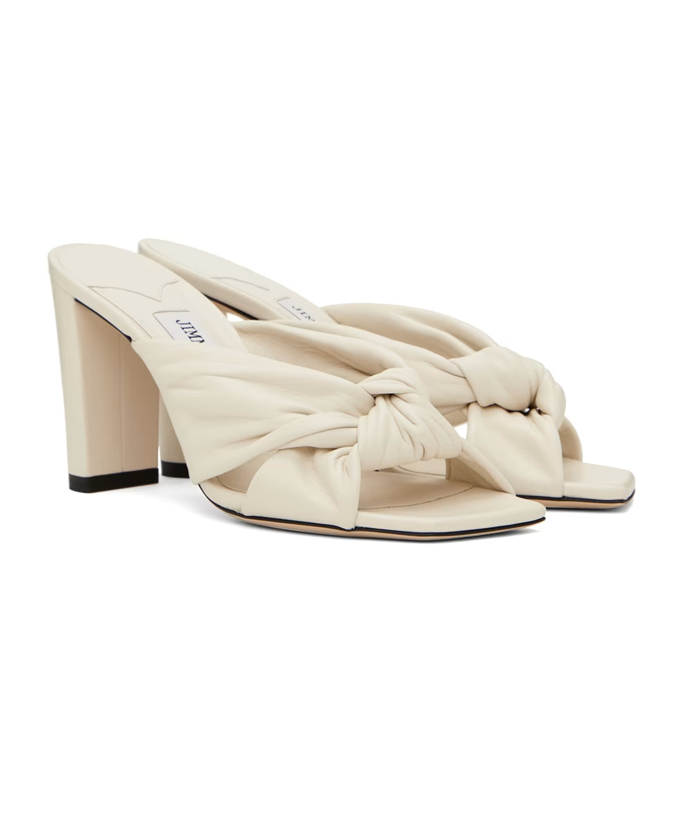 Jimmy Choo Square-headed High-heeled Sandals In White