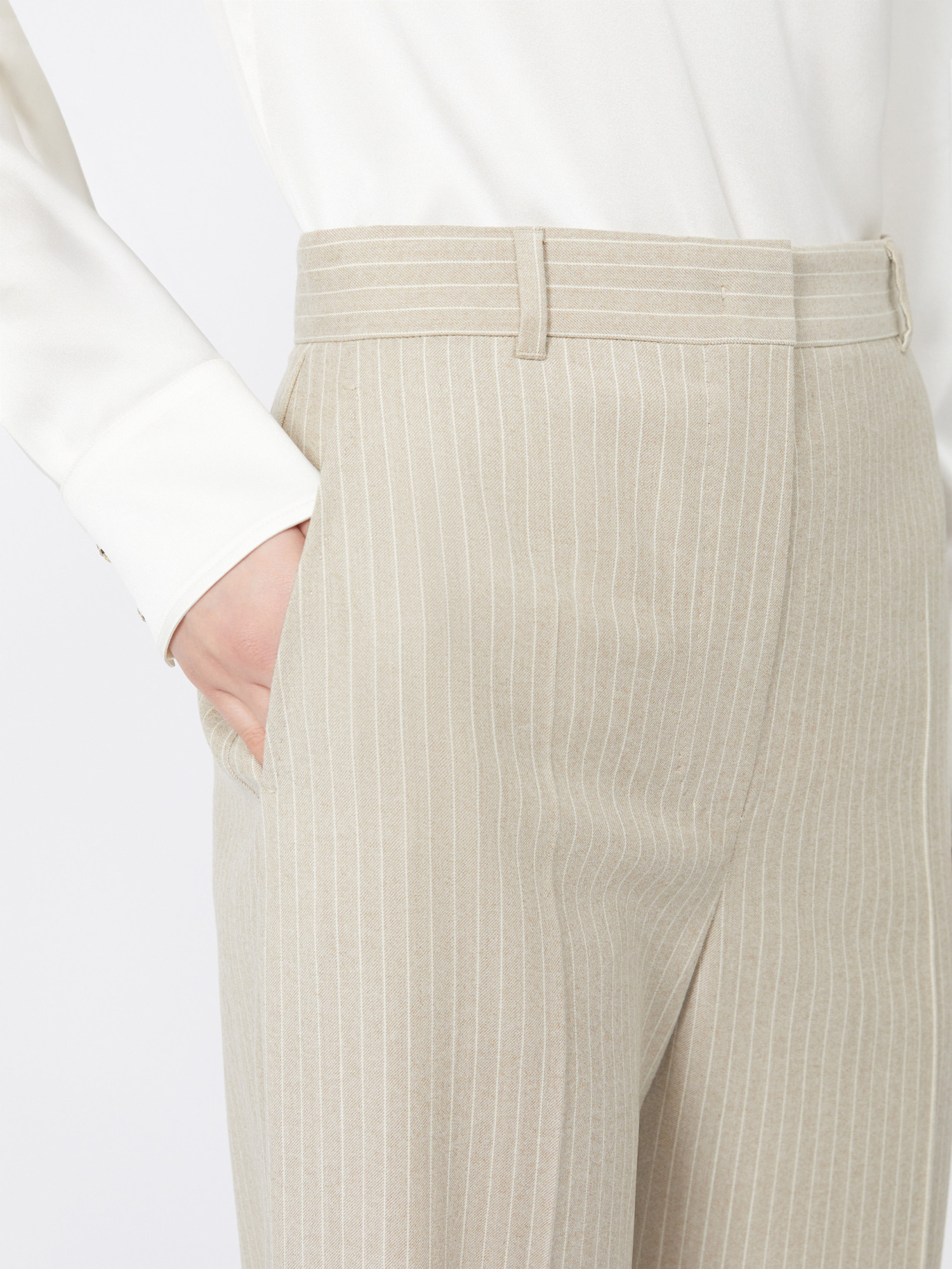 Max Mara Patterned Wool Trousers In Brown