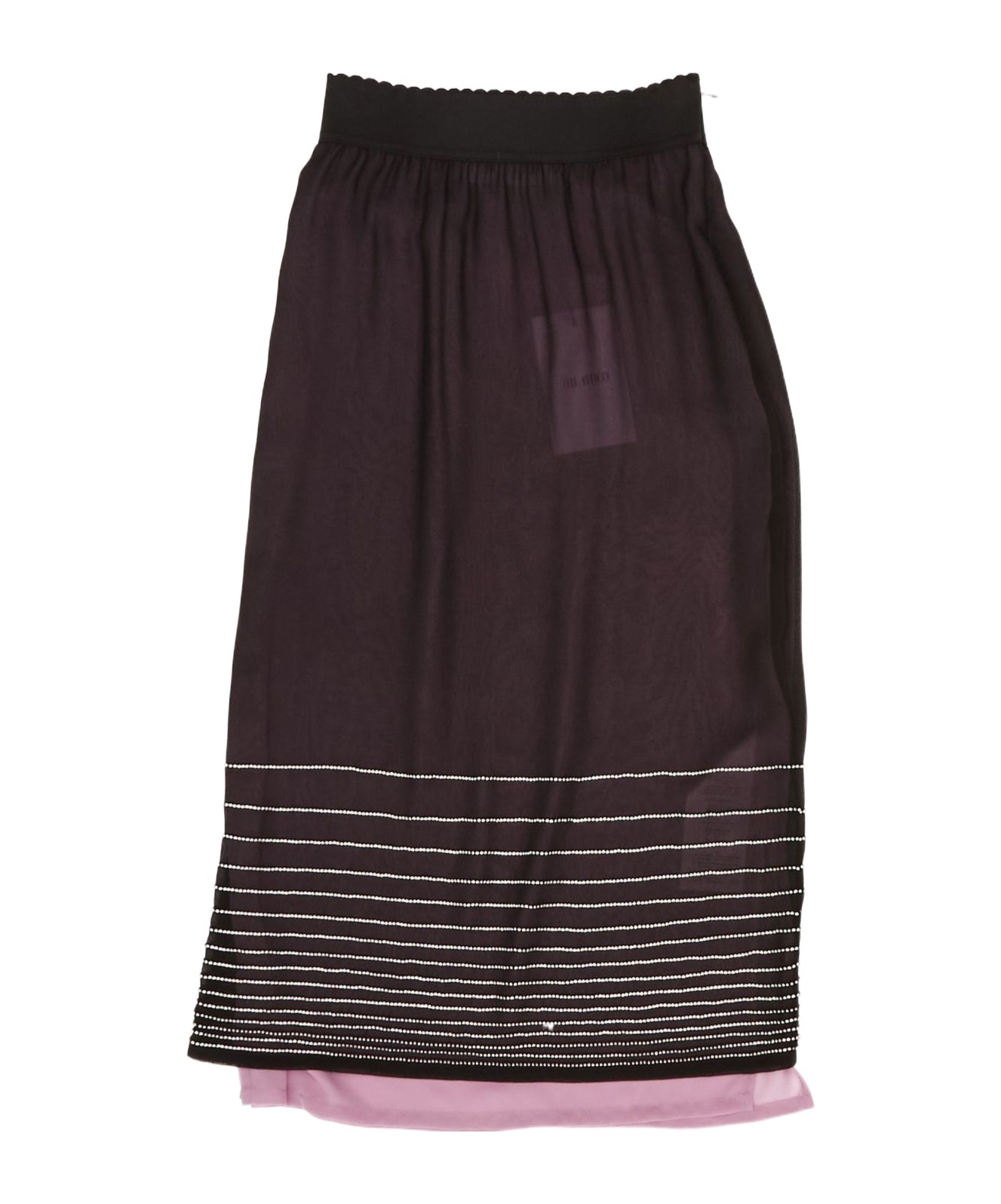 Attico The  Pinstriped Hem Skirt In Black