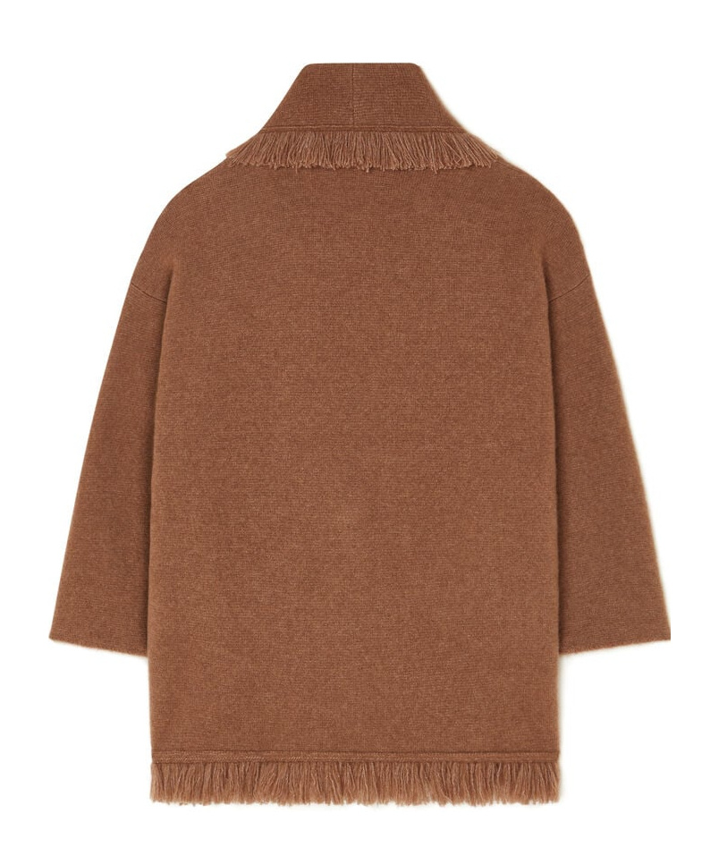Alanui Finest Fringed Belted Cardigan In Brown