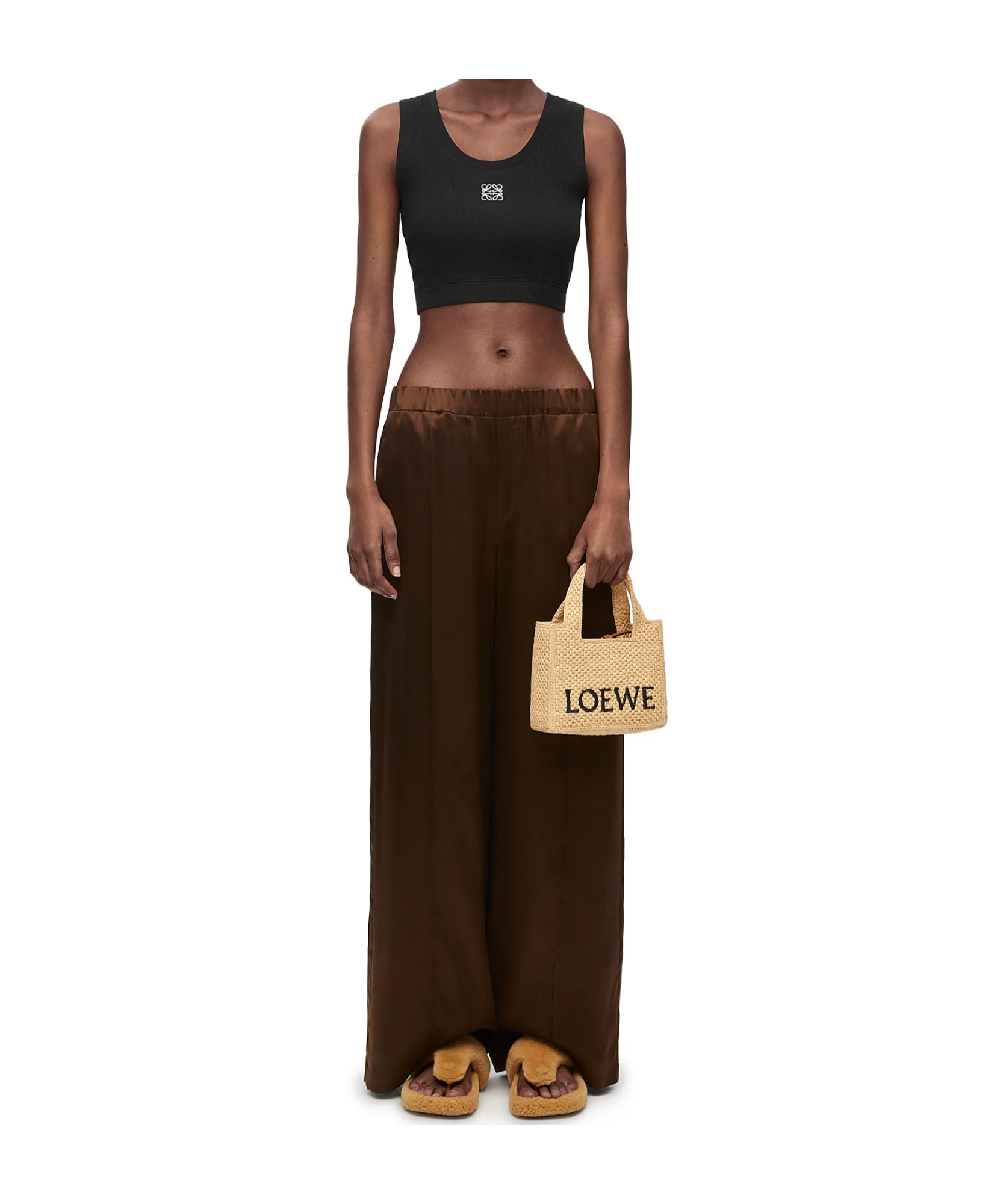 LOEWE CROPPED ANAGRAM TANK TOP IN COTTON