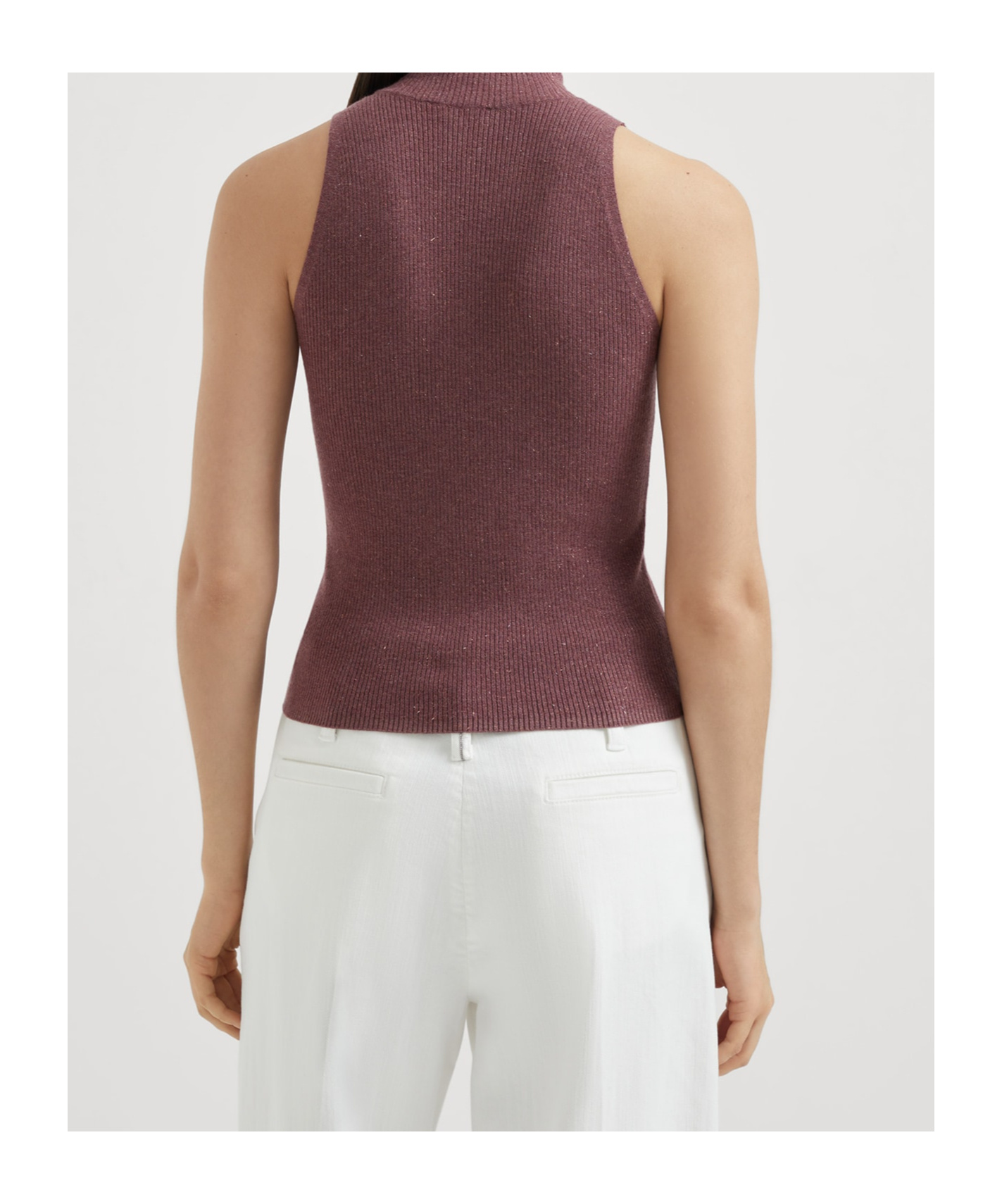 Brunello Cucinelli Sleeveless Knitted Vest In Purple