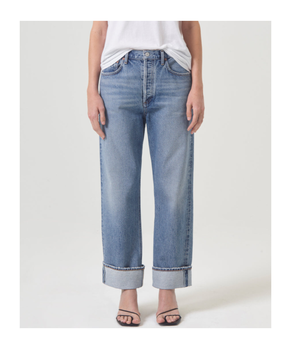 Agolde Fran Invention Low-slung Straight Jeans In Light Blue