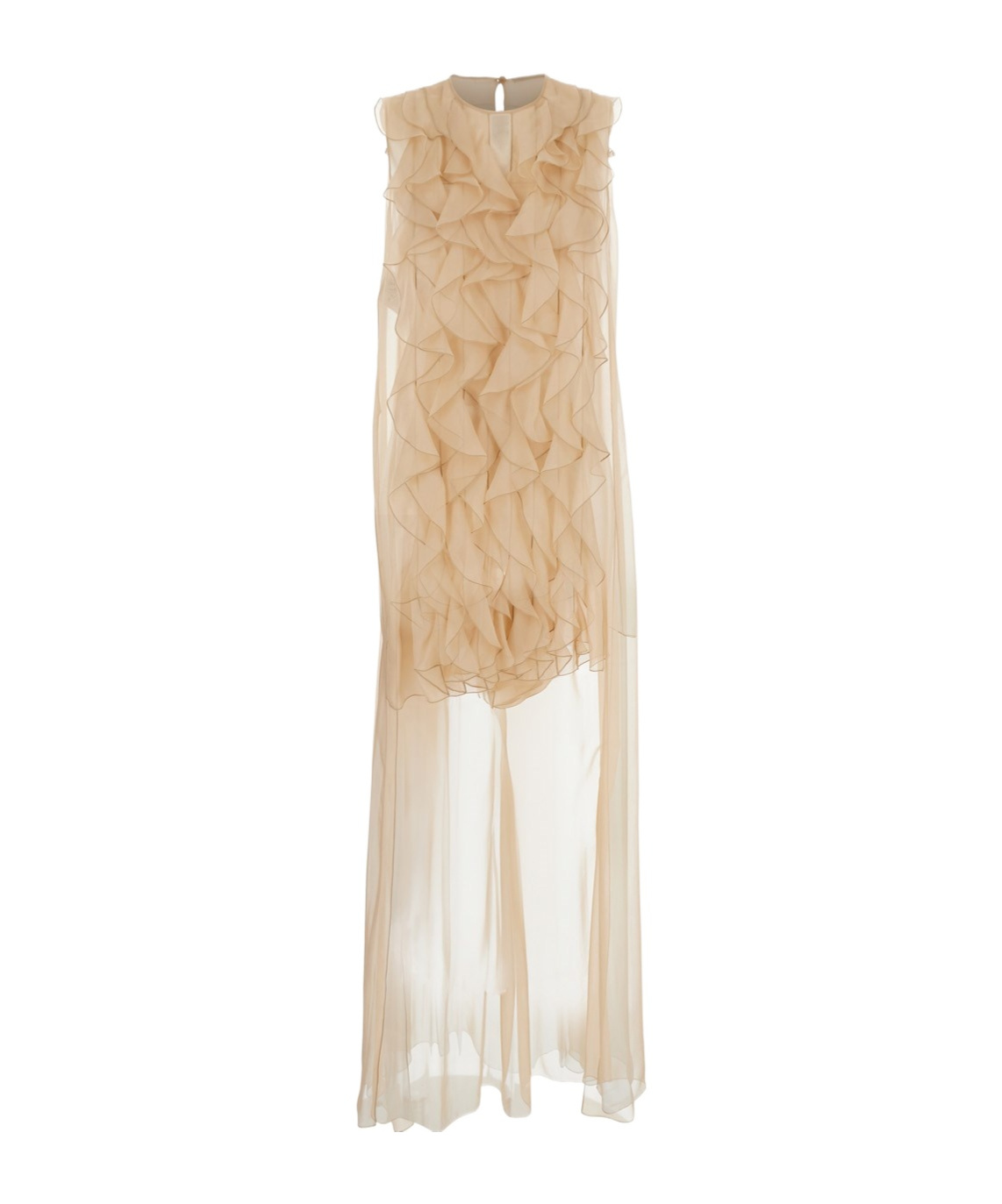 Alberta Ferretti Beige Blouse With Ruffle In Nude