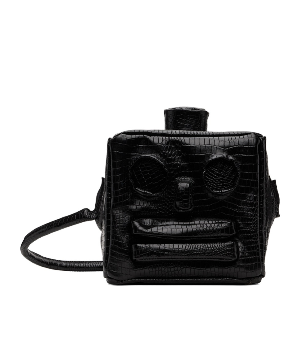 Doublet Small Robot Head Shoulder Bag In Black
