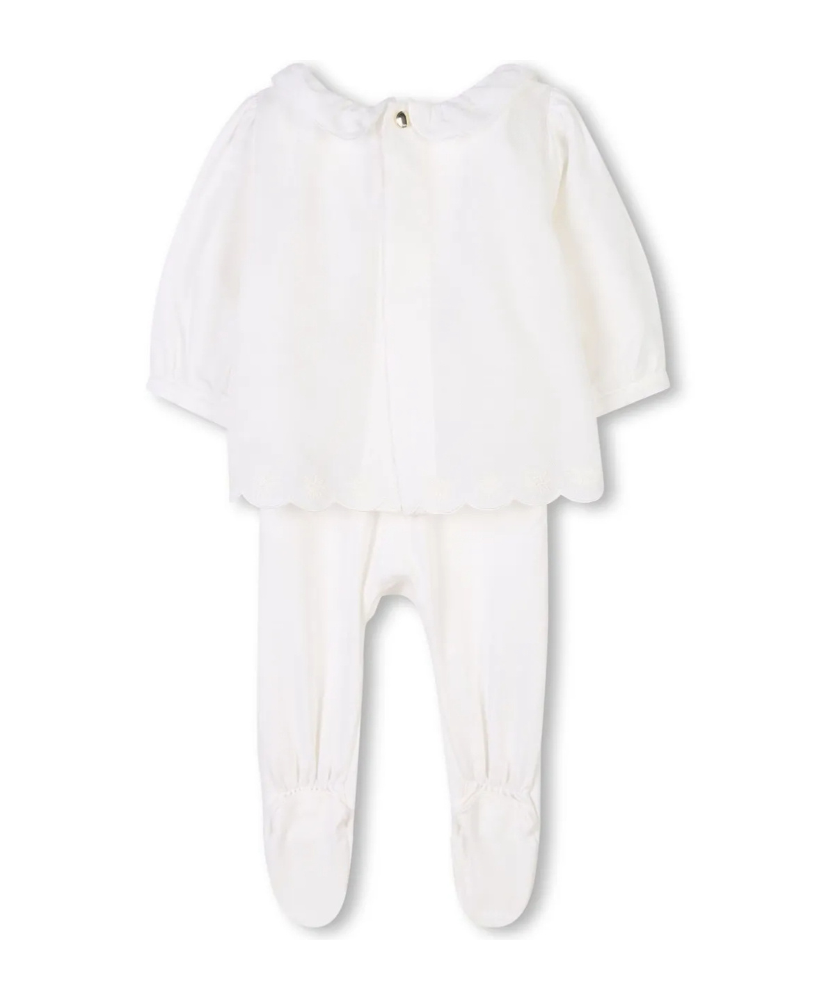 Chloé Long Sleeve Pajama Set In White