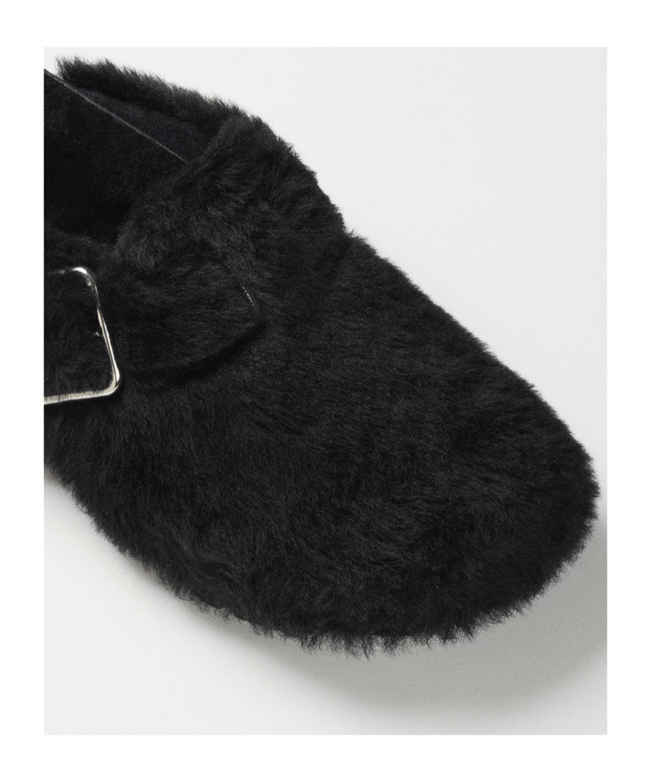 Birkenstock 1774 Shearling Boston Clogs In Black
