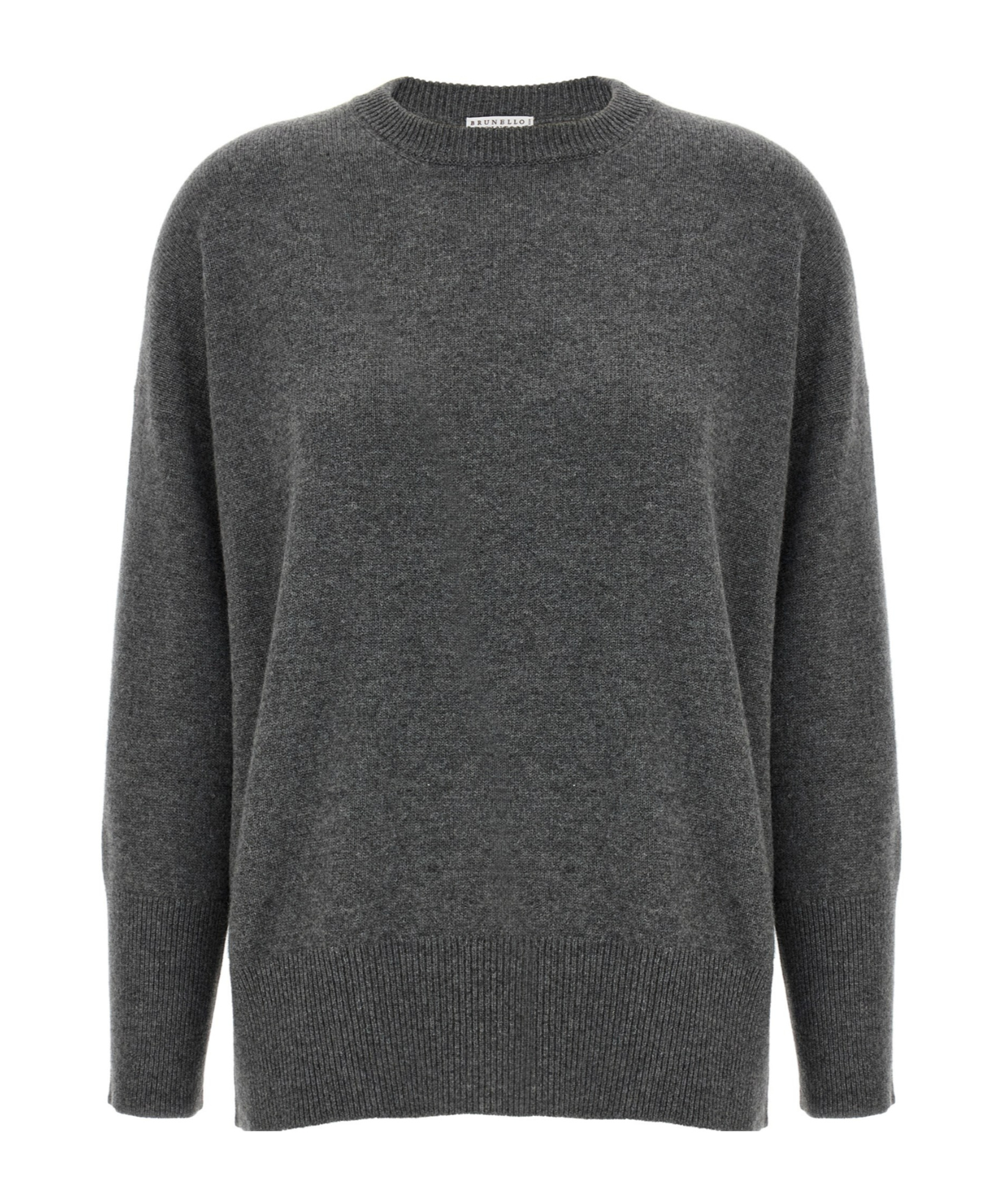 Brunello Cucinelli Monile Cashmere Sweater Sweaters And Cardigans Gray In Gray