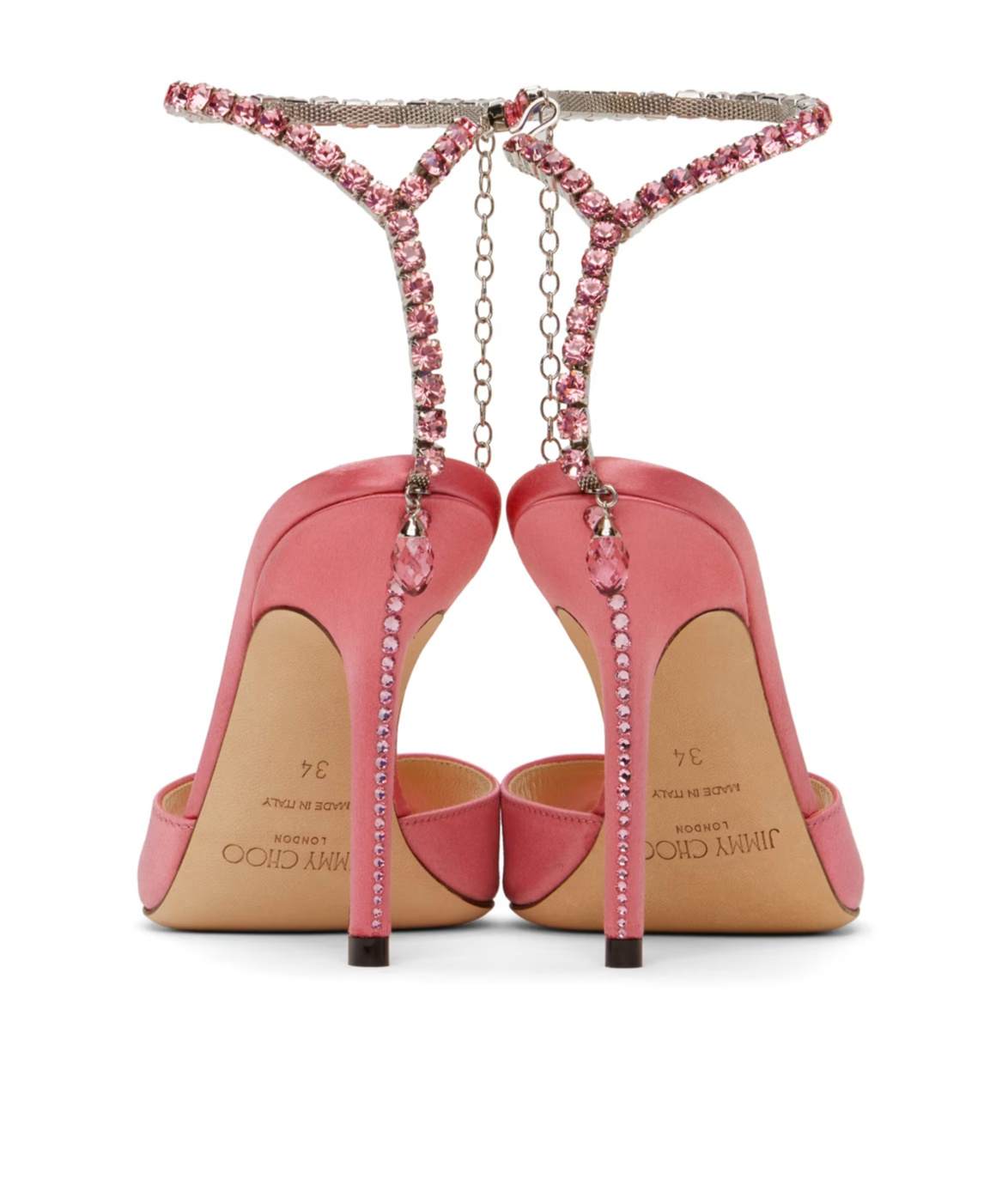 Jimmy Choo 100mm Saeda Satin Sandals In Pink