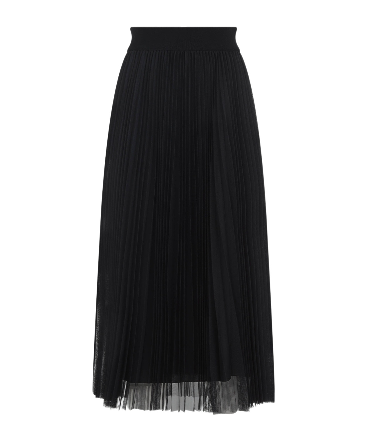 Fabiana Filippi Pleated Maxi Skirt With Sheer Overlay And High Waistband