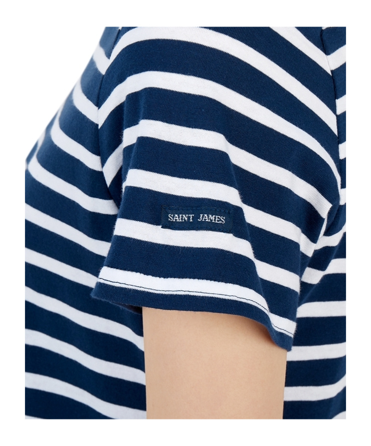 Saint James Striped Graphic T-shirt In Blue