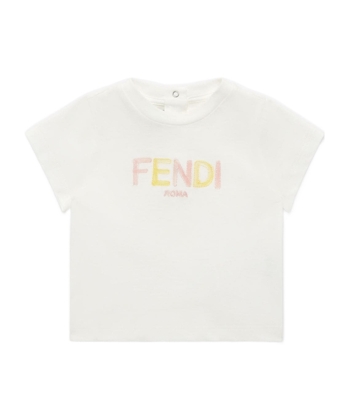 FENDI FENDI KIDS LOGO DETAILED CREWNECK T-SHIRT