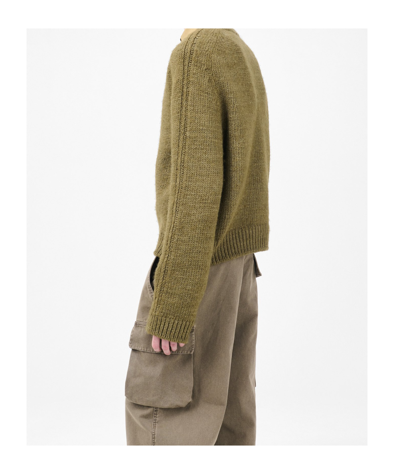 Our Legacy Textured Knit Crew Neck Sweater In Green