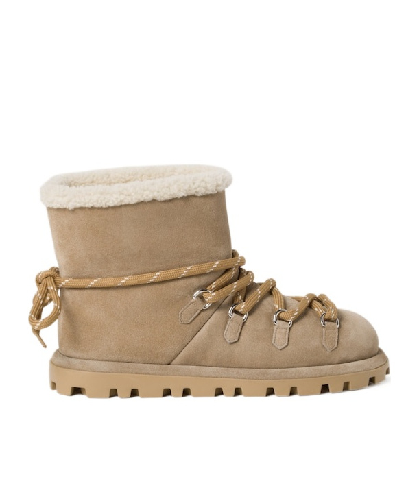 Miu Miu Round-headed Short Boots In Nude