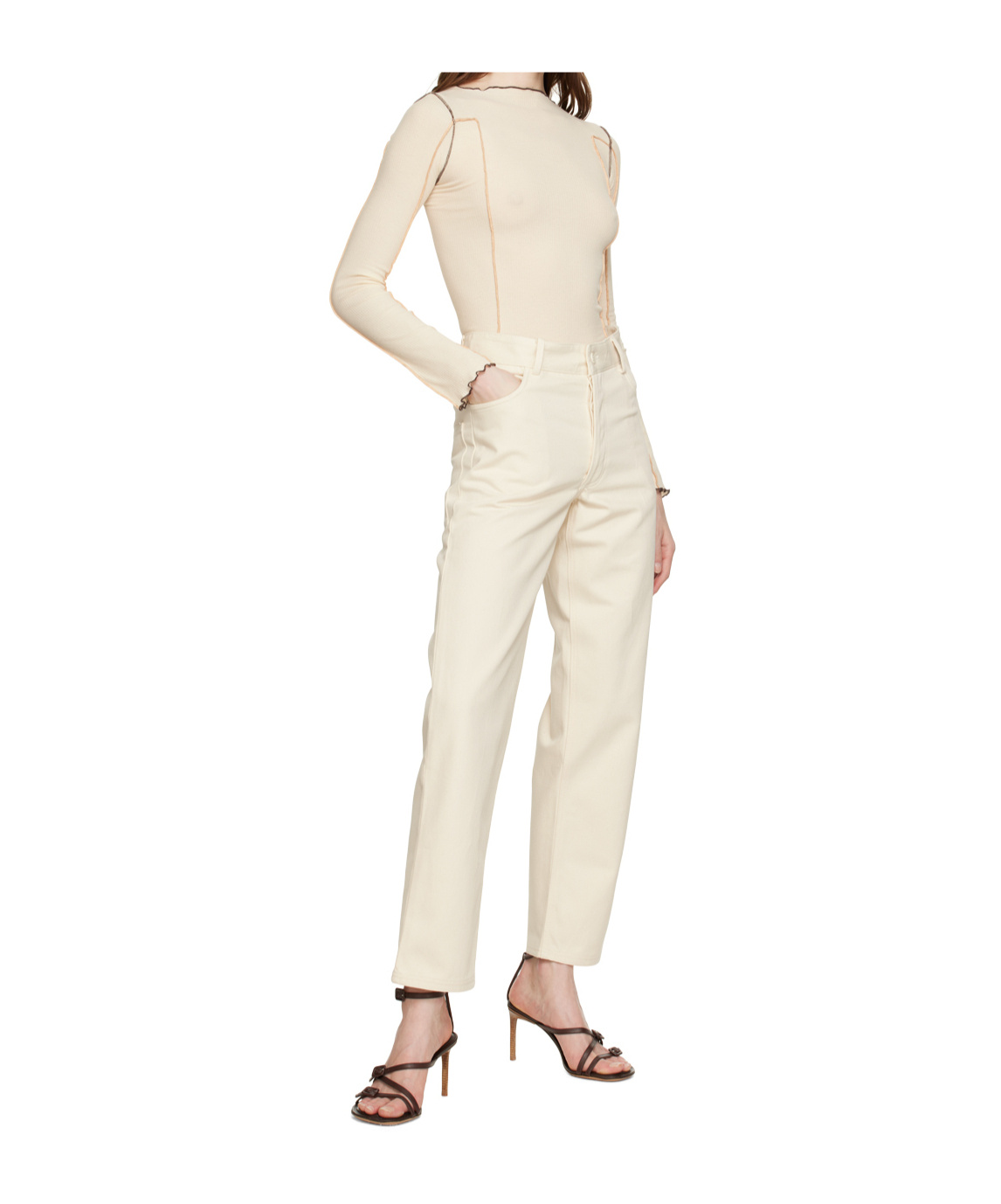 Baserange Low-rise Denim Trousers In Neutral
