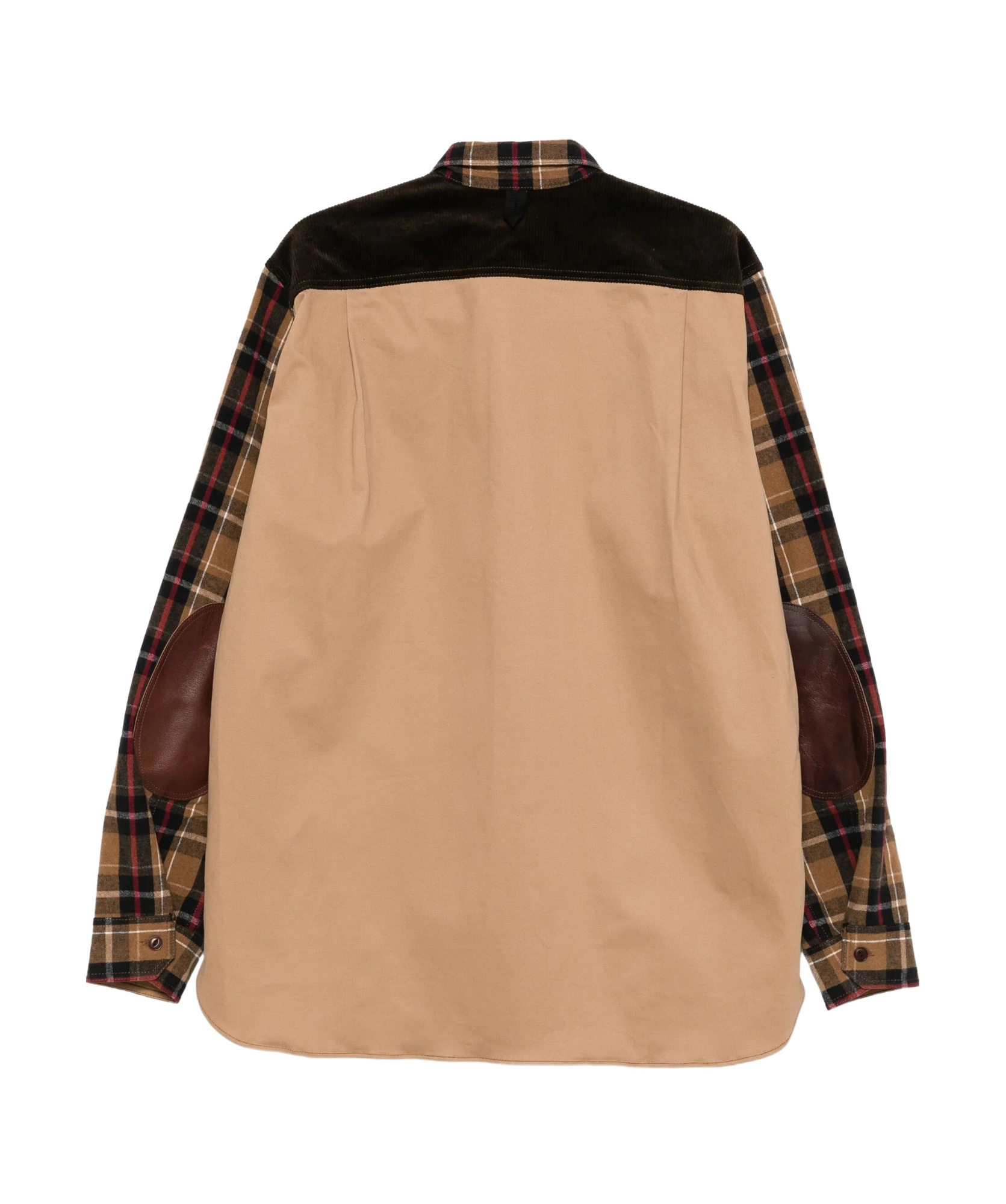 Junya Watanabe Corduroy-panelled Checked Shirt In Multi
