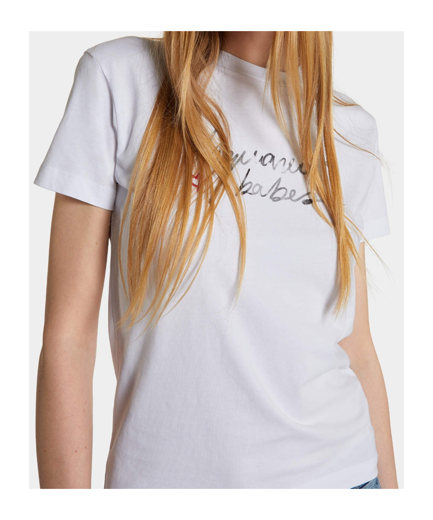 Dsquared2 Logo Print Cotton Jersey T-shirt In White