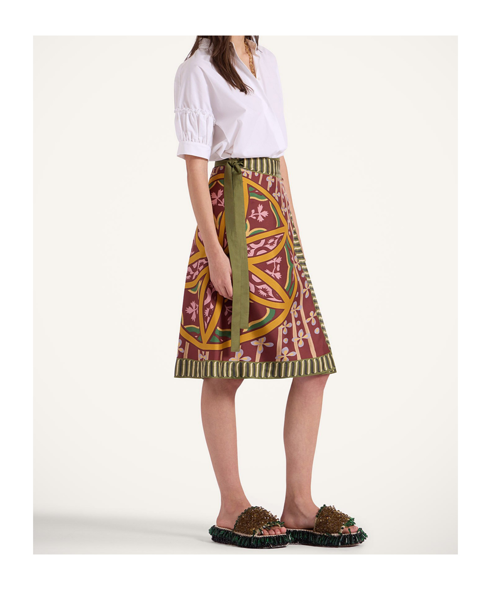 La Doublej Wrap Design Skirt In Yellow
