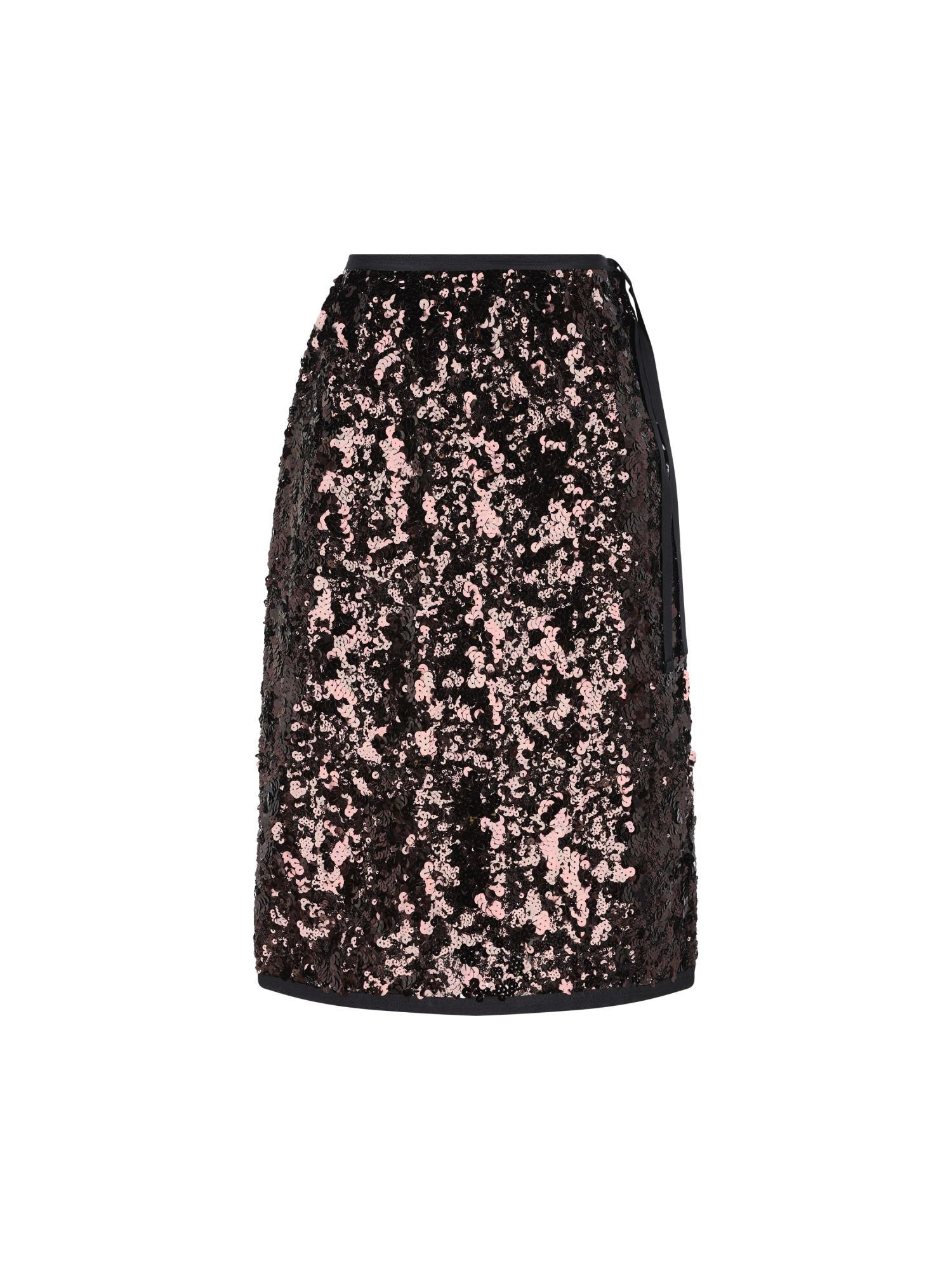 Prada Plum-coloured Sequined Skirt Women In Brown