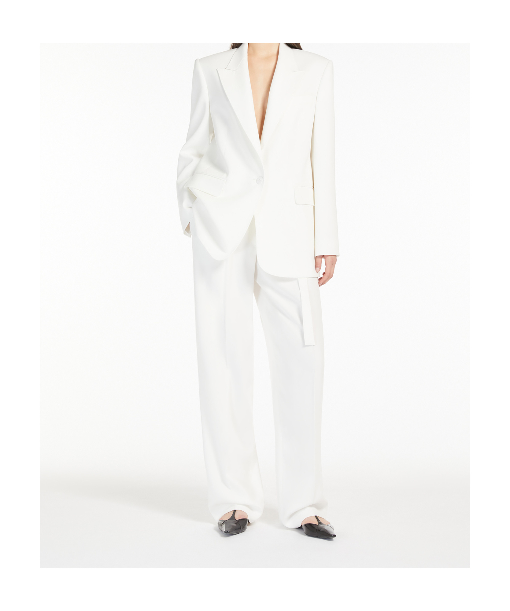 Max Mara Kadi Fabric Pants In White