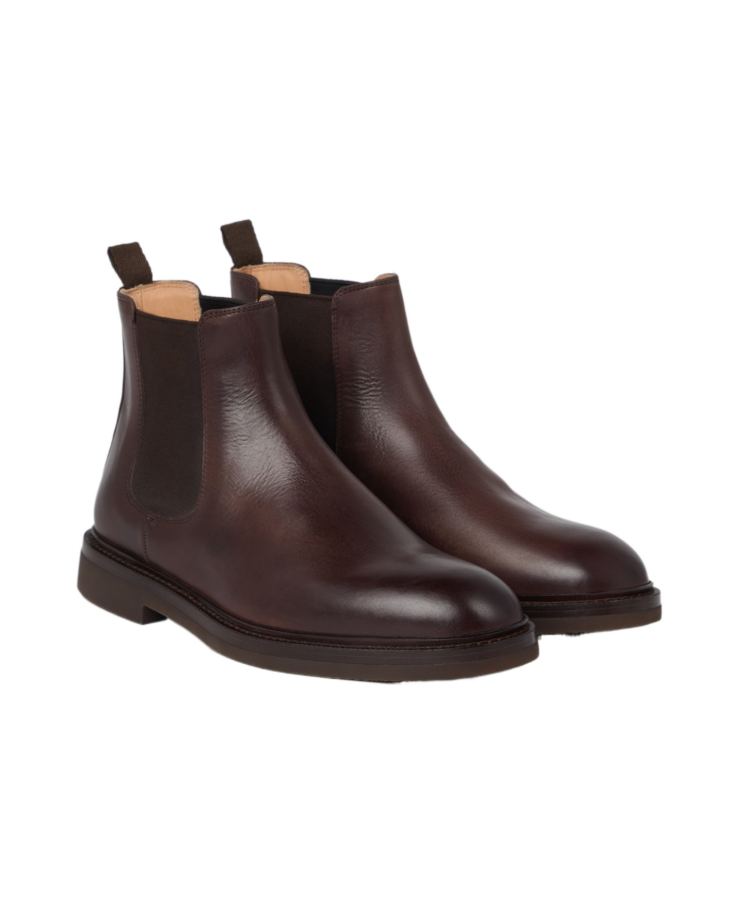 Brunello Cucinelli Leather Ankle Boots In Black