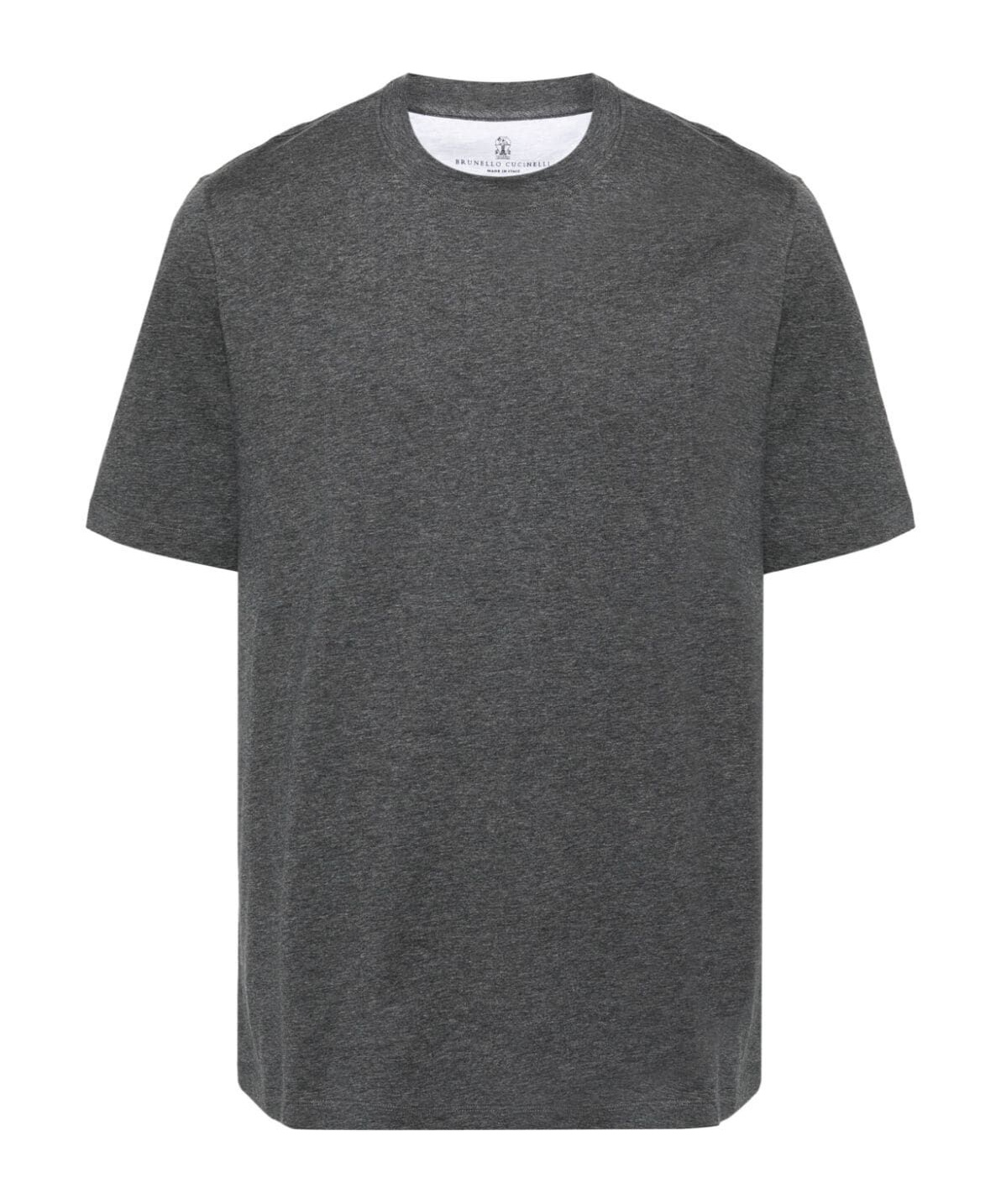 Brunello Cucinelli Men Cotton Jersey Crew-neck T-shirt In Gray