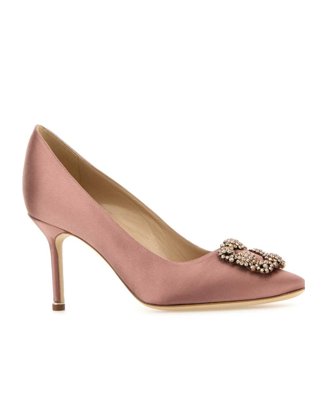 Manolo Blahnik 70mm Hangisi Jewel-embellished Pumps In Brown