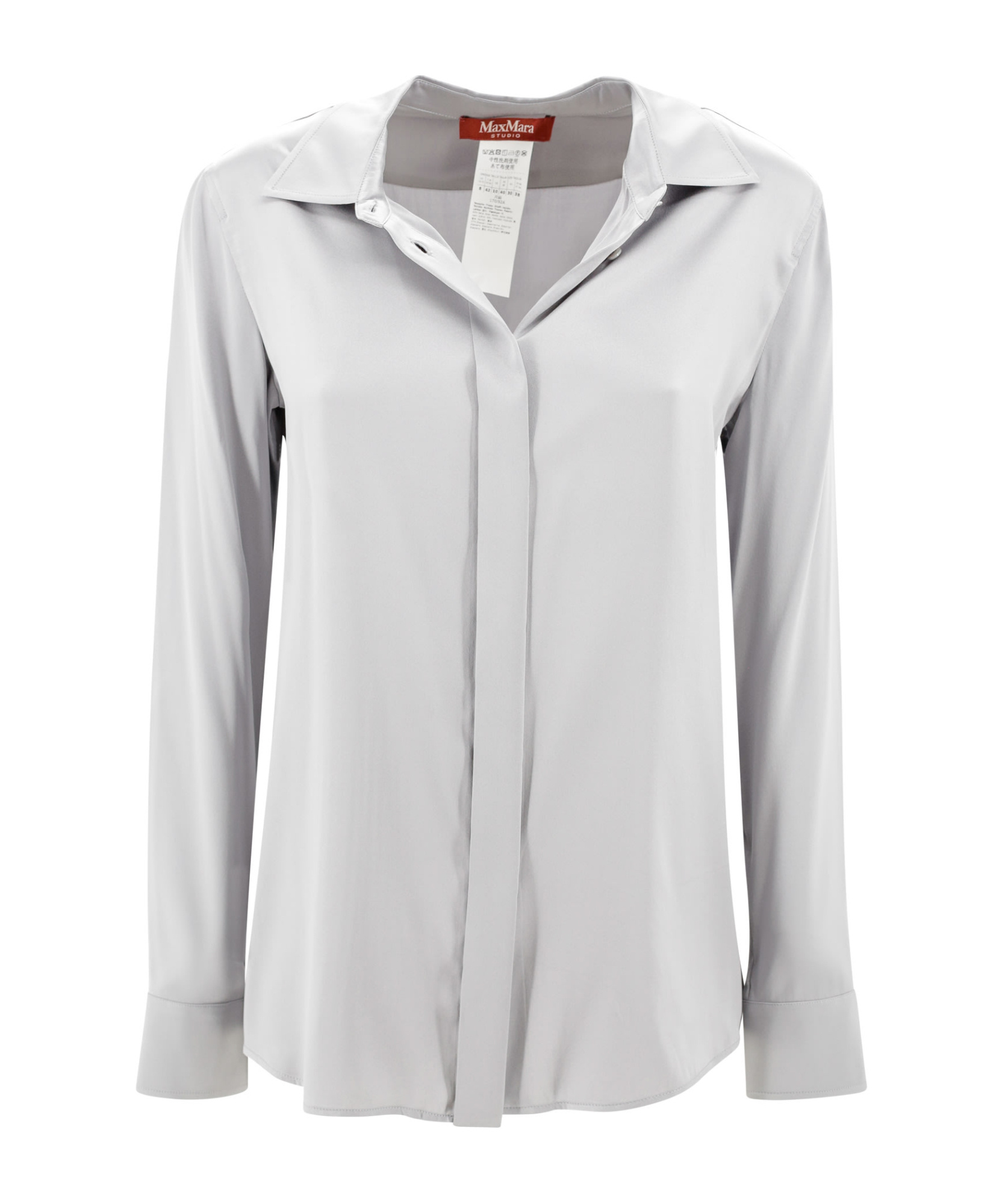 Max Mara Buttoned Long-sleeved Top In White