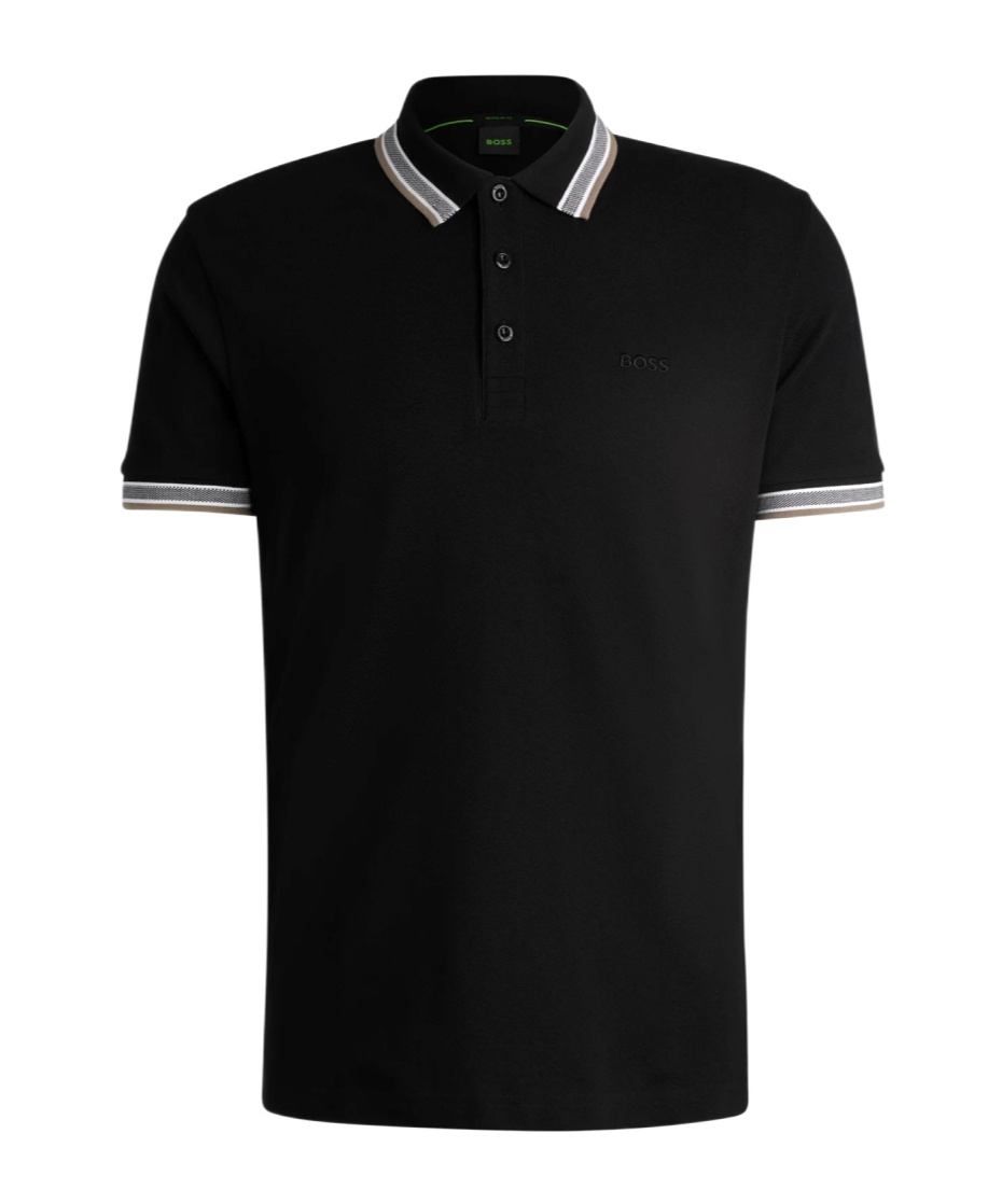 Hugo Boss Short-sleeved Polo Shirt In Black