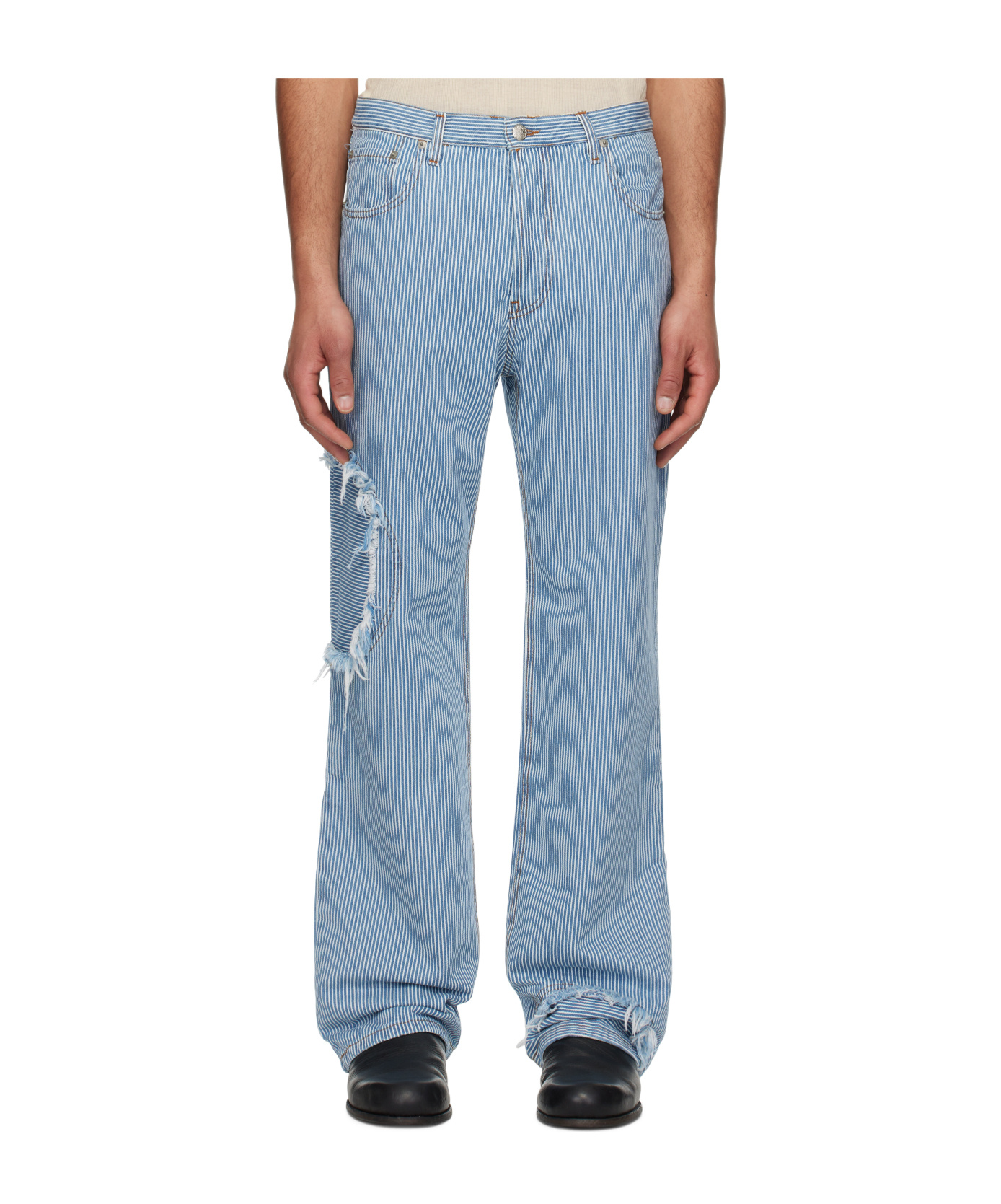 Edward Cuming Circle Window Jeans In Blue