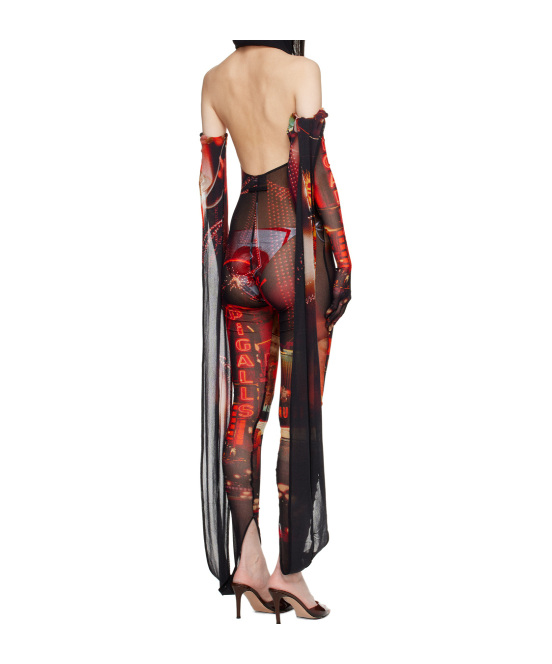 Jean Paul Gaultier Red 'the Pigalle' Jumpsuit In Black/red/orange